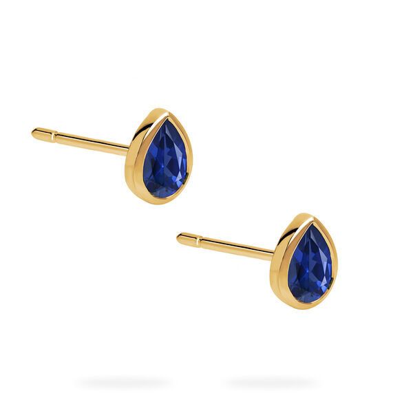 Yellow Gold Sapphire Stud Earrings